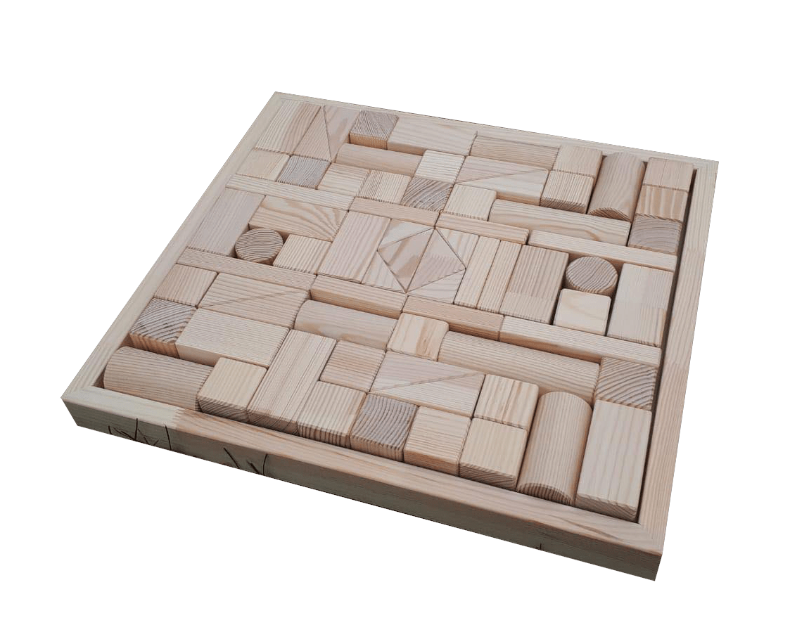 Handgemaakte Houten Bouwblokjes Met Opbergdoos 70-Delig by ROOSI Traditional Toys