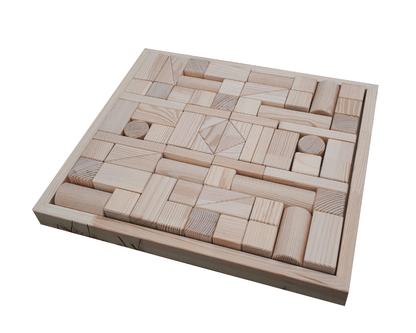 Handgemaakte Houten Bouwblokjes Met Opbergdoos 70-Delig by ROOSI Traditional Toys