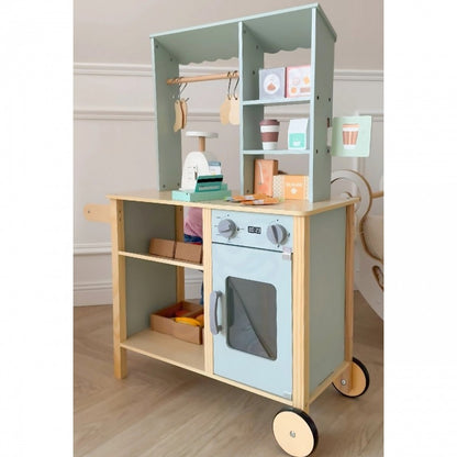 Houten Voedselwagen Speelset Met Kraam Weegschaalsysteem by Woopie Let's Go Green