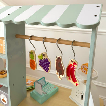 Houten Voedselwagen Speelset Met Kraam Weegschaalsysteem by Woopie Let's Go Green