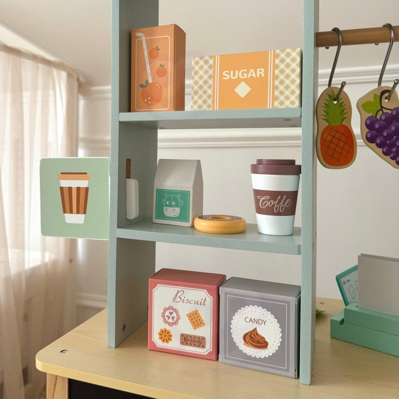 Houten Voedselwagen Speelset Met Kraam Weegschaalsysteem by Woopie Let's Go Green