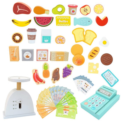 Houten Voedselwagen Speelset Met Kraam Weegschaalsysteem by Woopie Let's Go Green