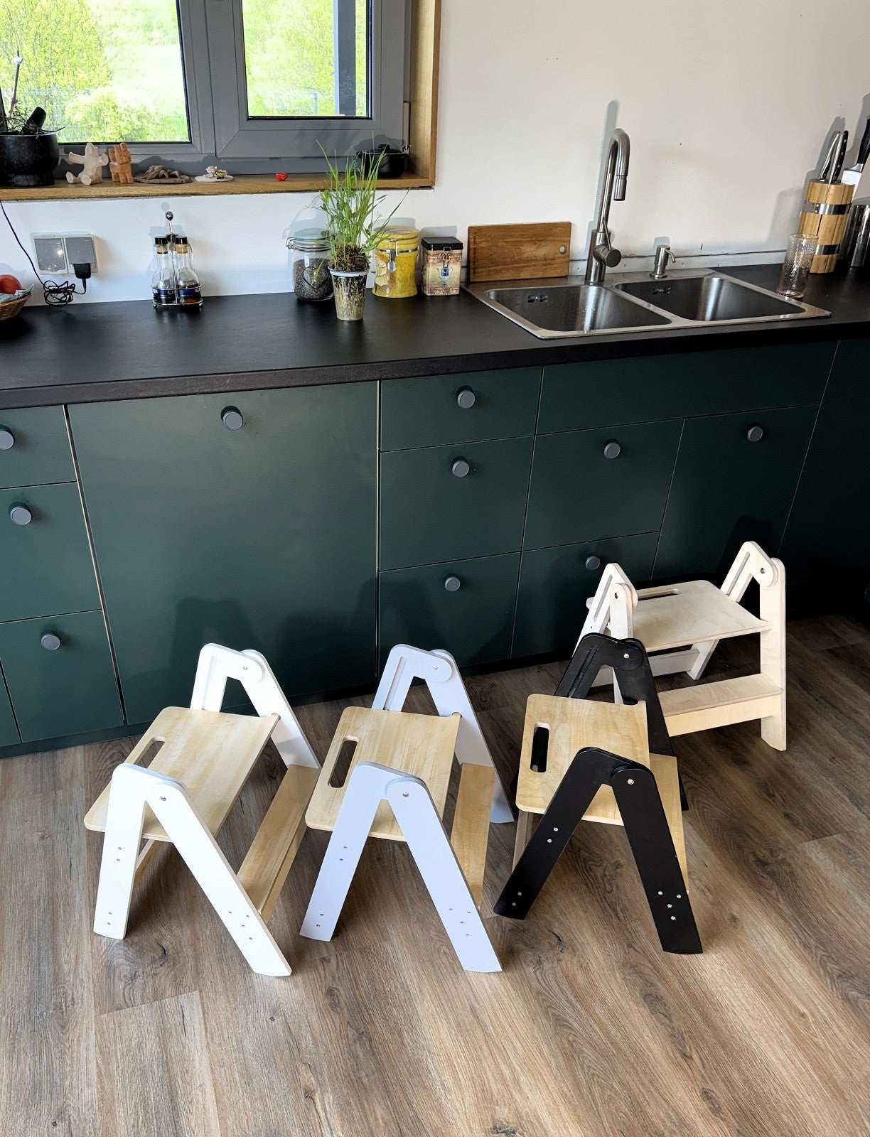 Houten Opstapje Ruimtebesparend Lichtgewicht Compact by Family-scl