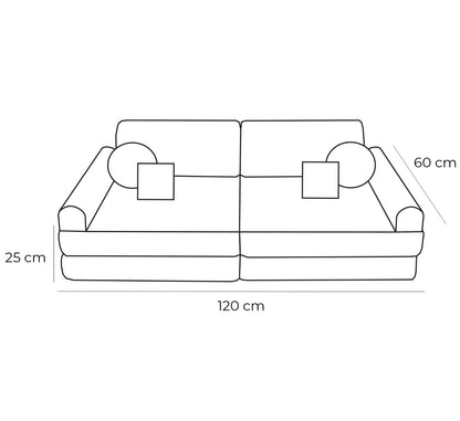 Medium Modular Sofa for Kids - Tangle Lagoon Blue