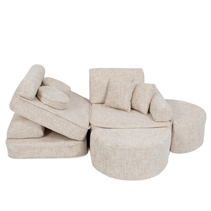 Modulaire Kinderbank Beigekleurige Comfortabel Voor Kinderen by MeowBaby