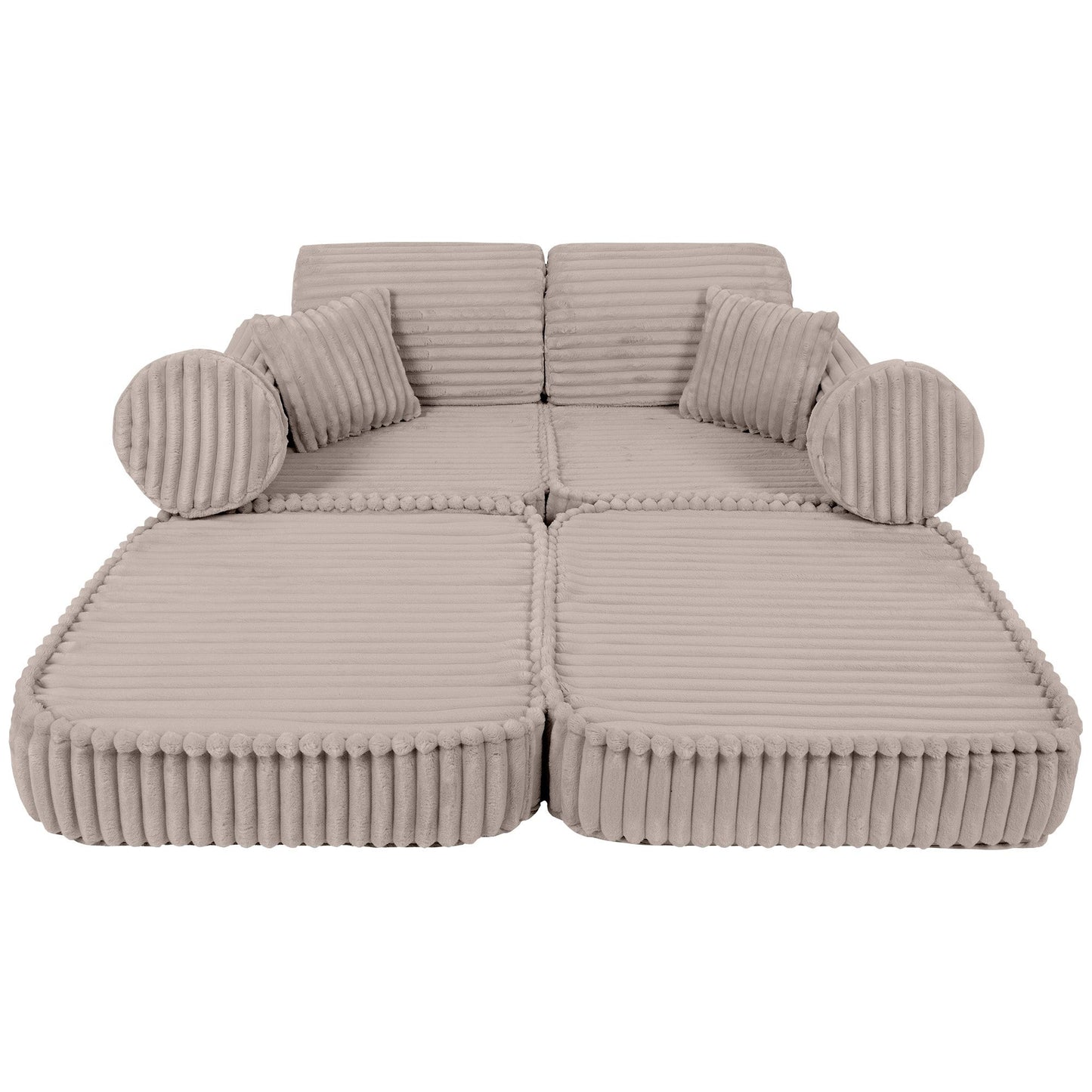 Modulair Kinderbank Kindvriendelijk Zacht Churros Beige by MeowBaby