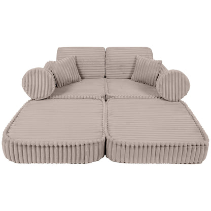 Modulair Kinderbank Kindvriendelijk Zacht Churros Beige by MeowBaby