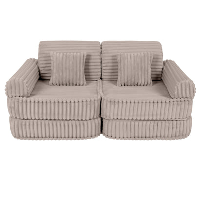 Modulair Kinderbank Kindvriendelijk Zacht Churros Beige by MeowBaby
