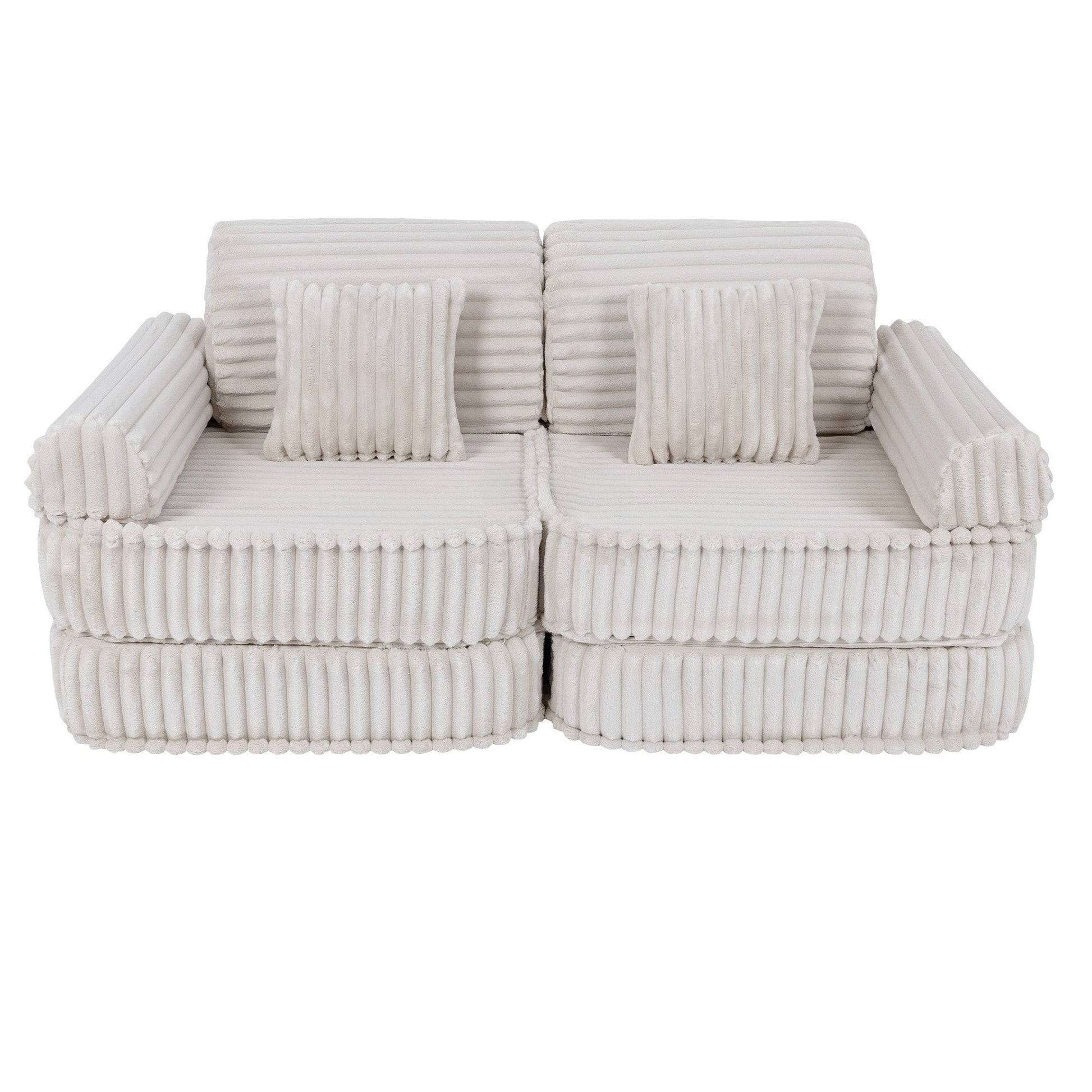Modulaire Kinderbank Ruimtelijke Zitruimte Churros Wit by MeowBaby