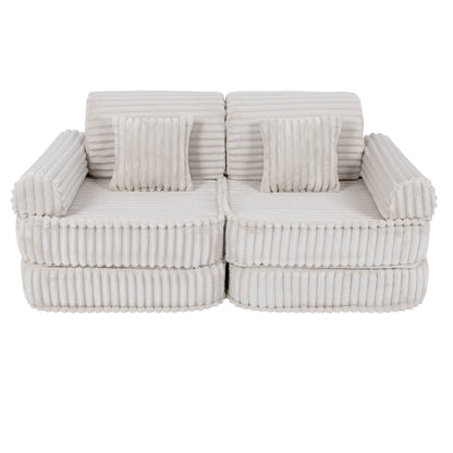 Modulaire Kinderbank Ruimtelijke Zitruimte Churros Wit by MeowBaby