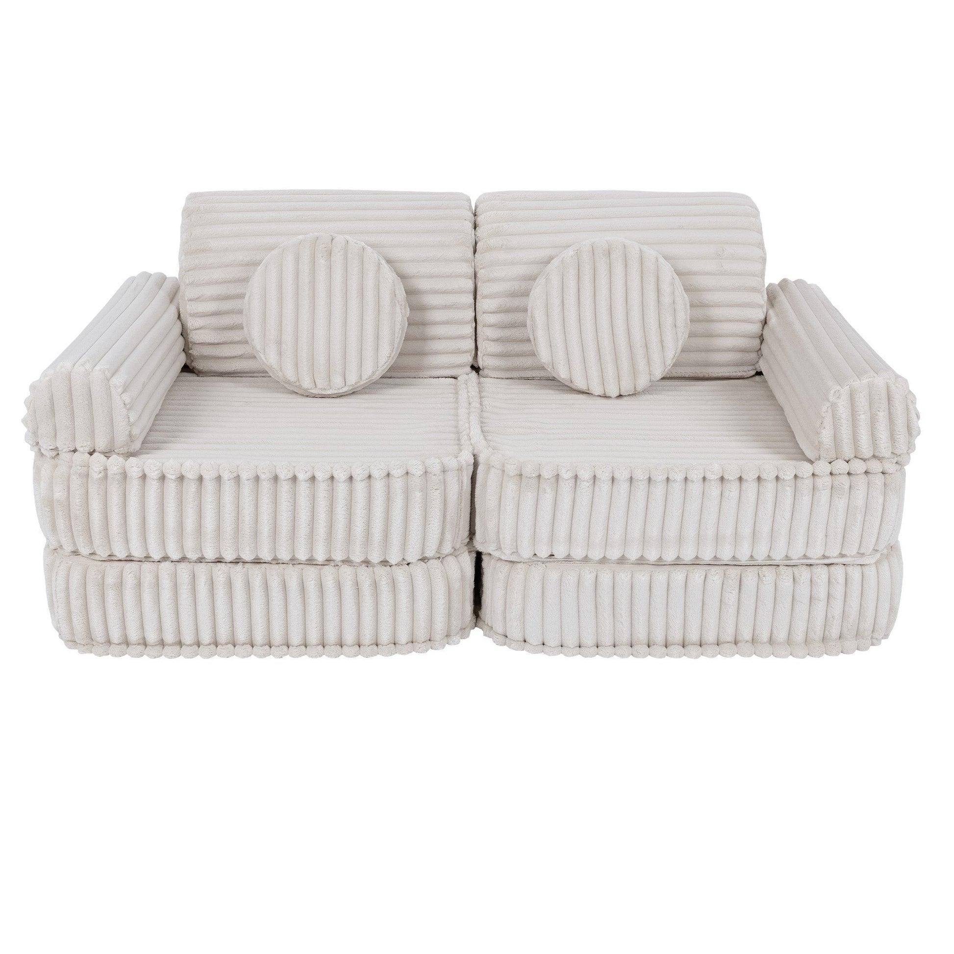 Modulaire Kinderbank Ruimtelijke Zitruimte Churros Wit by MeowBaby