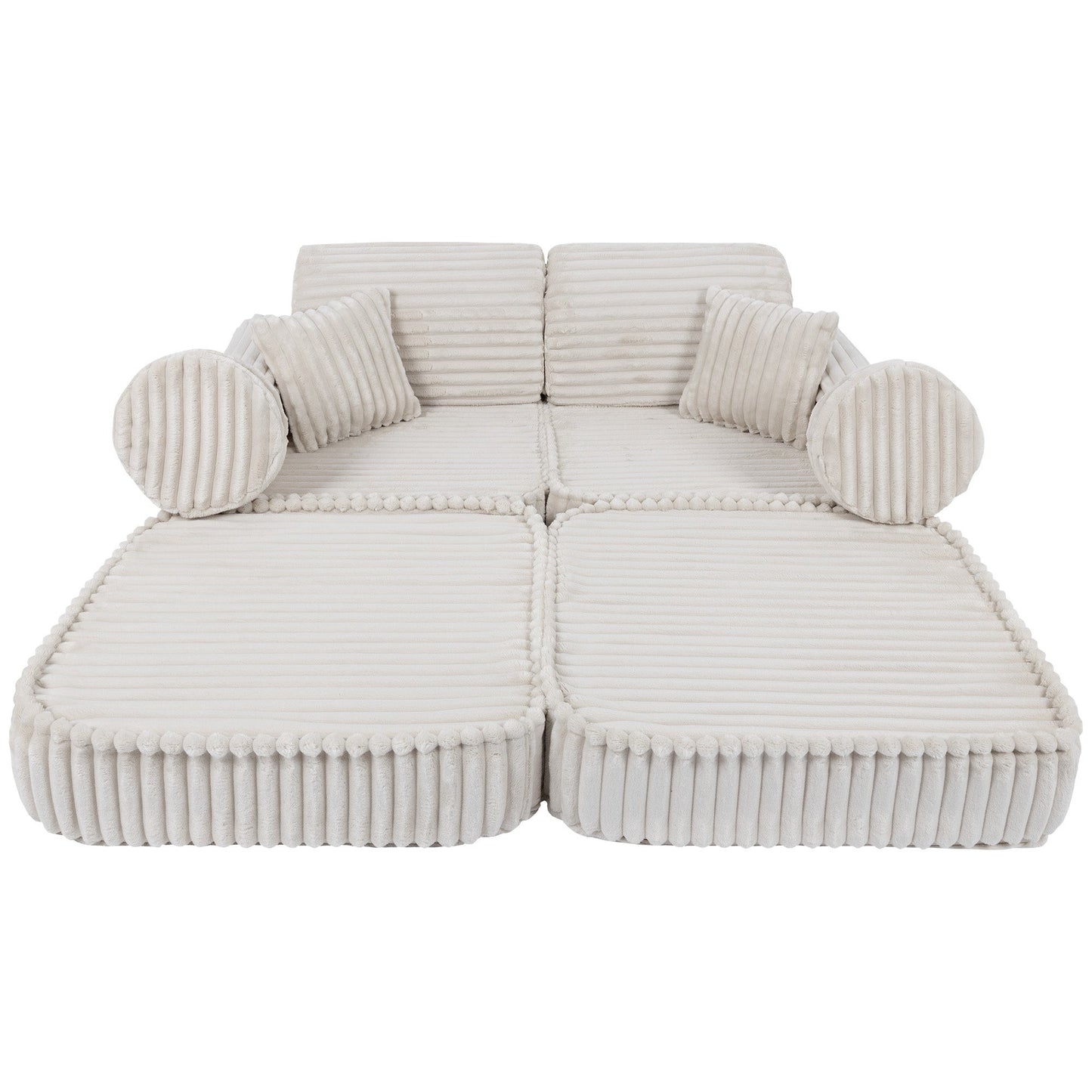 Modulaire Kinderbank Ruimtelijke Zitruimte Churros Wit by MeowBaby