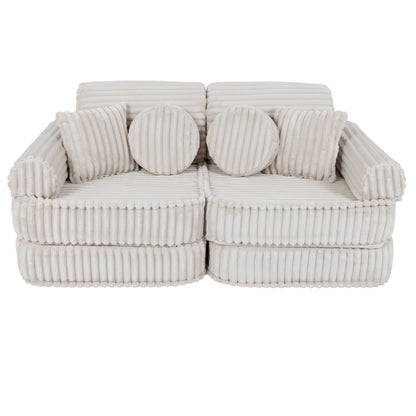 Modulaire Kinderbank Ruimtelijke Zitruimte Churros Wit by MeowBaby