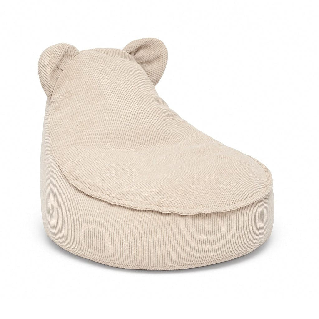 Slimcord Fluweelzacht Poef Sako Beige Kinderruimtekwaliteit by MeowBaby