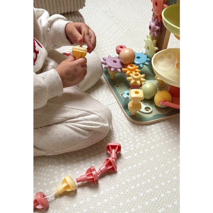 Houten Montessori Activiteitenboom Vier-in-een Knikkerbaan by Woopie Let's Go Green
