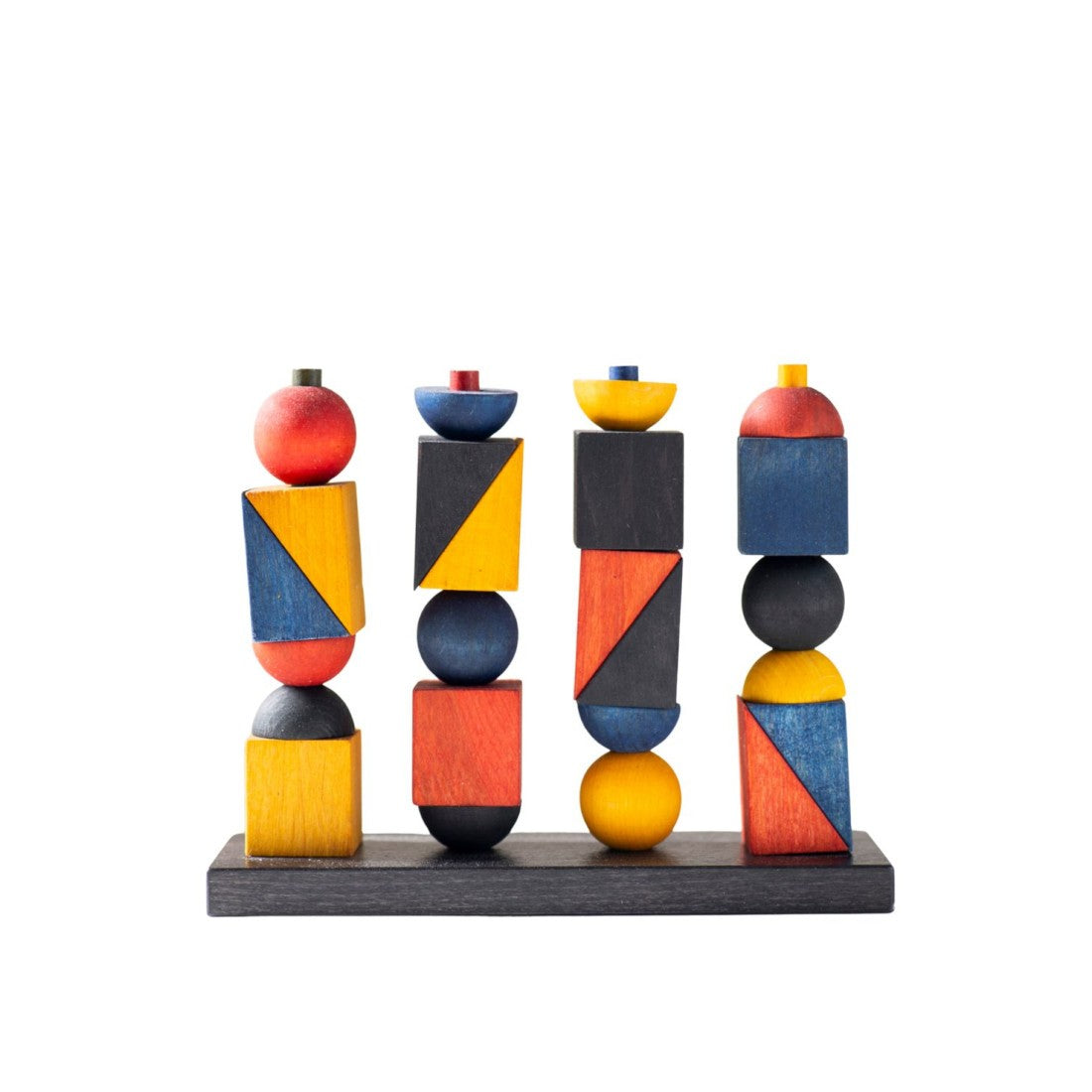 Montessori Stapel Speelgoed Geometrisch Modern Kleurrijk by Wooden Story