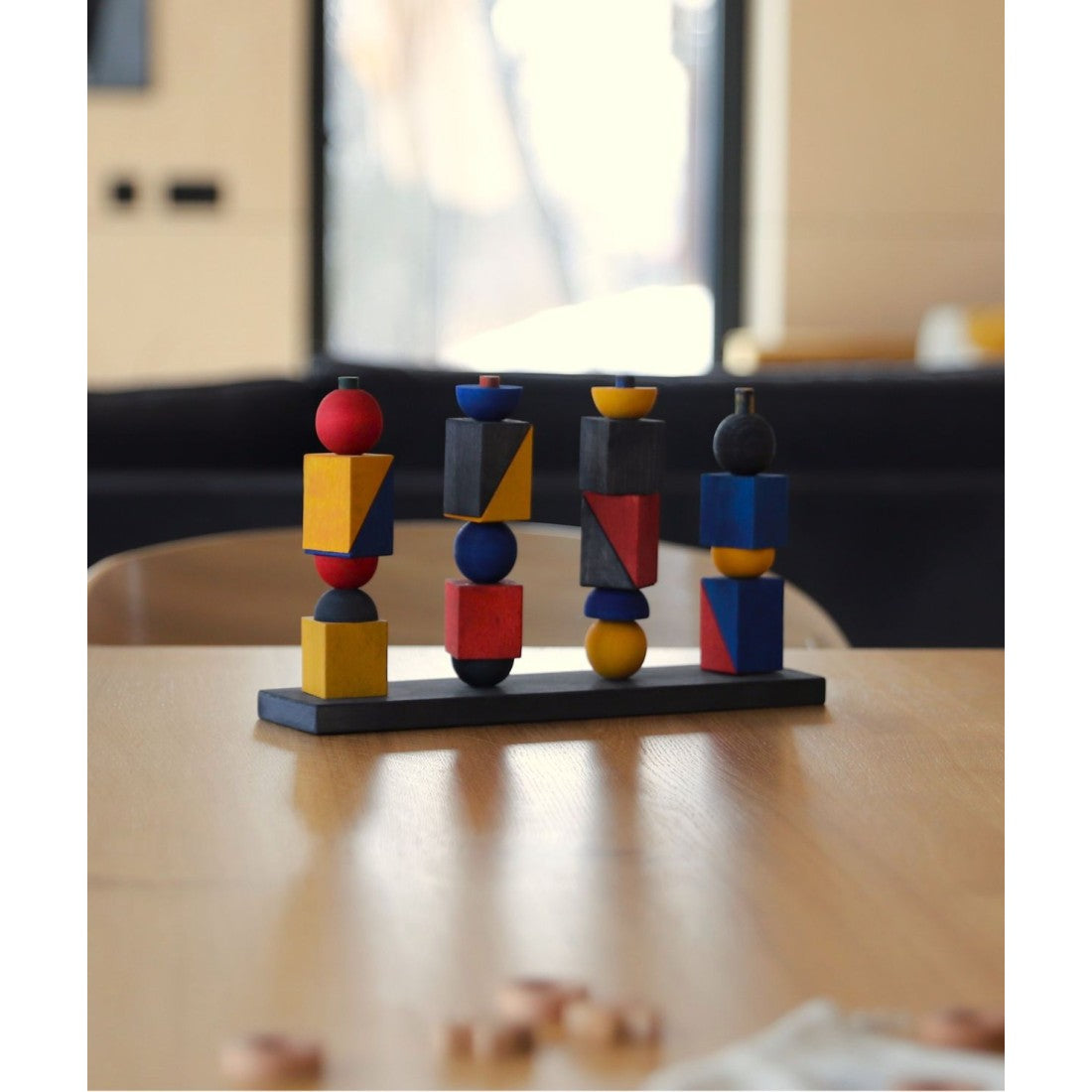 Montessori Stapel Speelgoed Geometrisch Modern Kleurrijk by Wooden Story