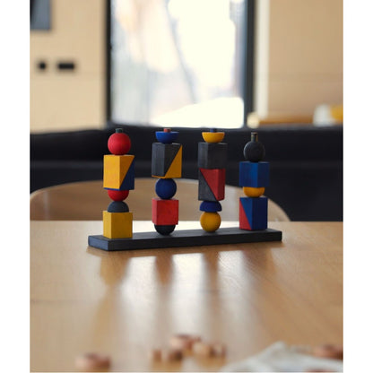 Montessori Stapel Speelgoed Geometrisch Modern Kleurrijk by Wooden Story