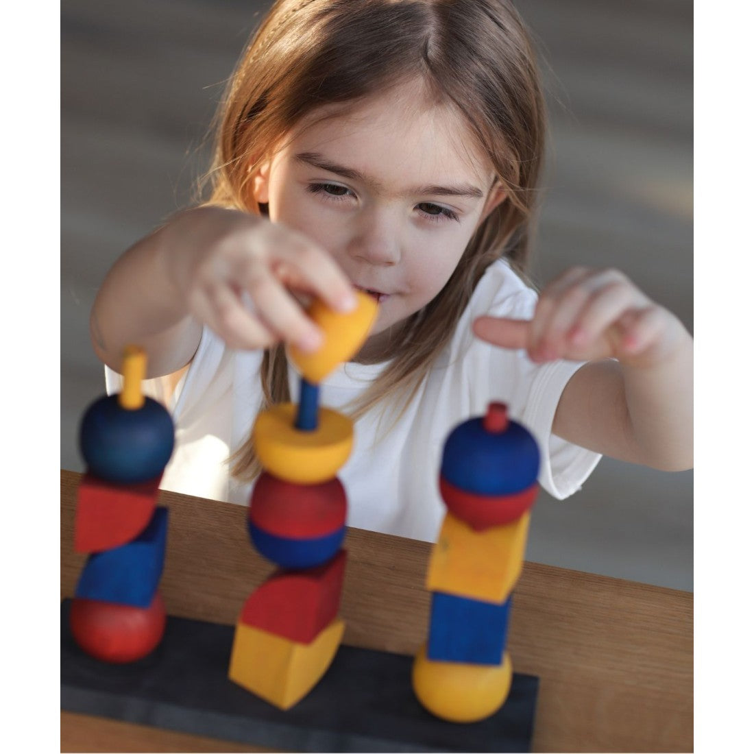 Montessori Geïnspireerde Houten Stapelset Moderne Vorm by Wooden Story