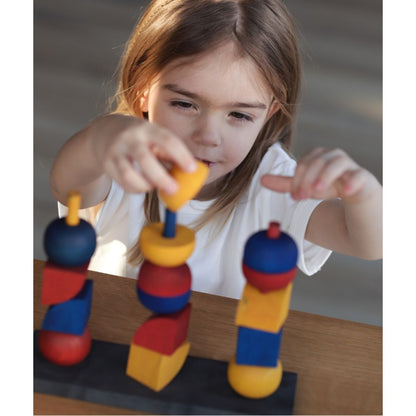 Montessori Geïnspireerde Houten Stapelset Moderne Vorm by Wooden Story