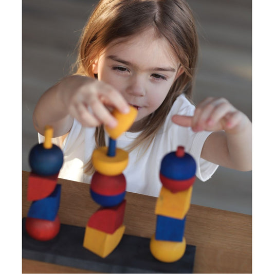 Montessori Geïnspireerde Houten Stapelset Moderne Vorm by Wooden Story