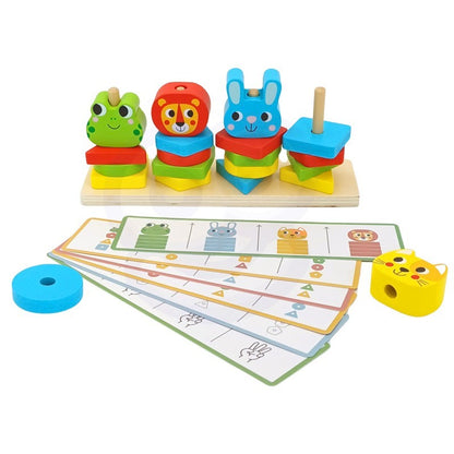 Montessori Puzzelpiramide Dieren Educatief Speelgoed by Woopie Let's Go Green