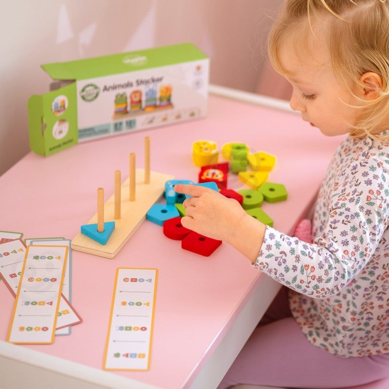 Montessori Puzzelpiramide Dieren Educatief Speelgoed by Woopie Let's Go Green