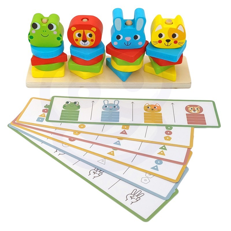 Montessori Puzzelpiramide Dieren Educatief Speelgoed by Woopie Let's Go Green