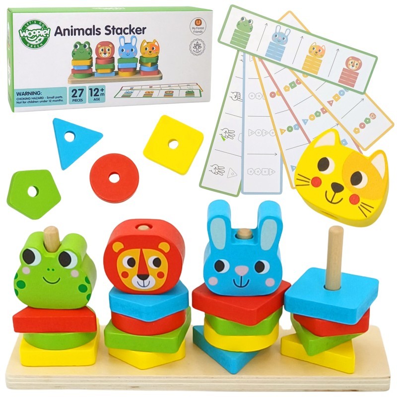 Montessori Puzzelpiramide Dieren Educatief Speelgoed by Woopie Let's Go Green