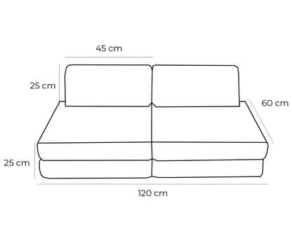Small Modular Sofa for Kids - Tangle Honey Mustard