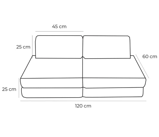 Small Modular Sofa for Kids - Tangle Honey Mustard
