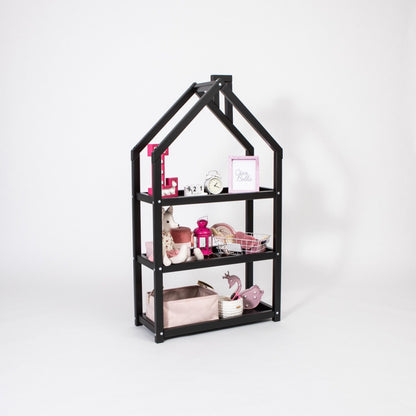 Huisvormige Boekenkast Montessori Kinderkamer Vrijstaand by Montessori House Bed